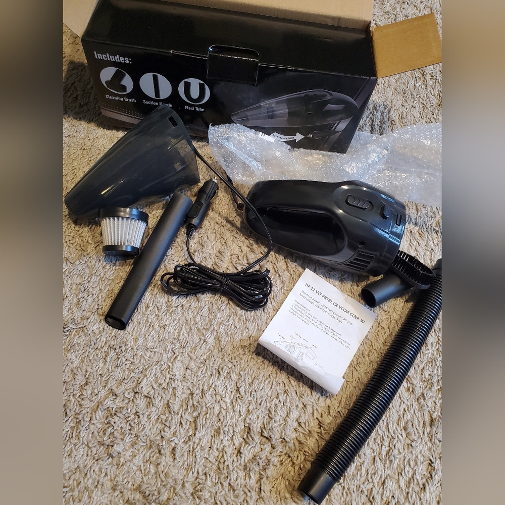 Portable Black Car Vacuum Cleaner